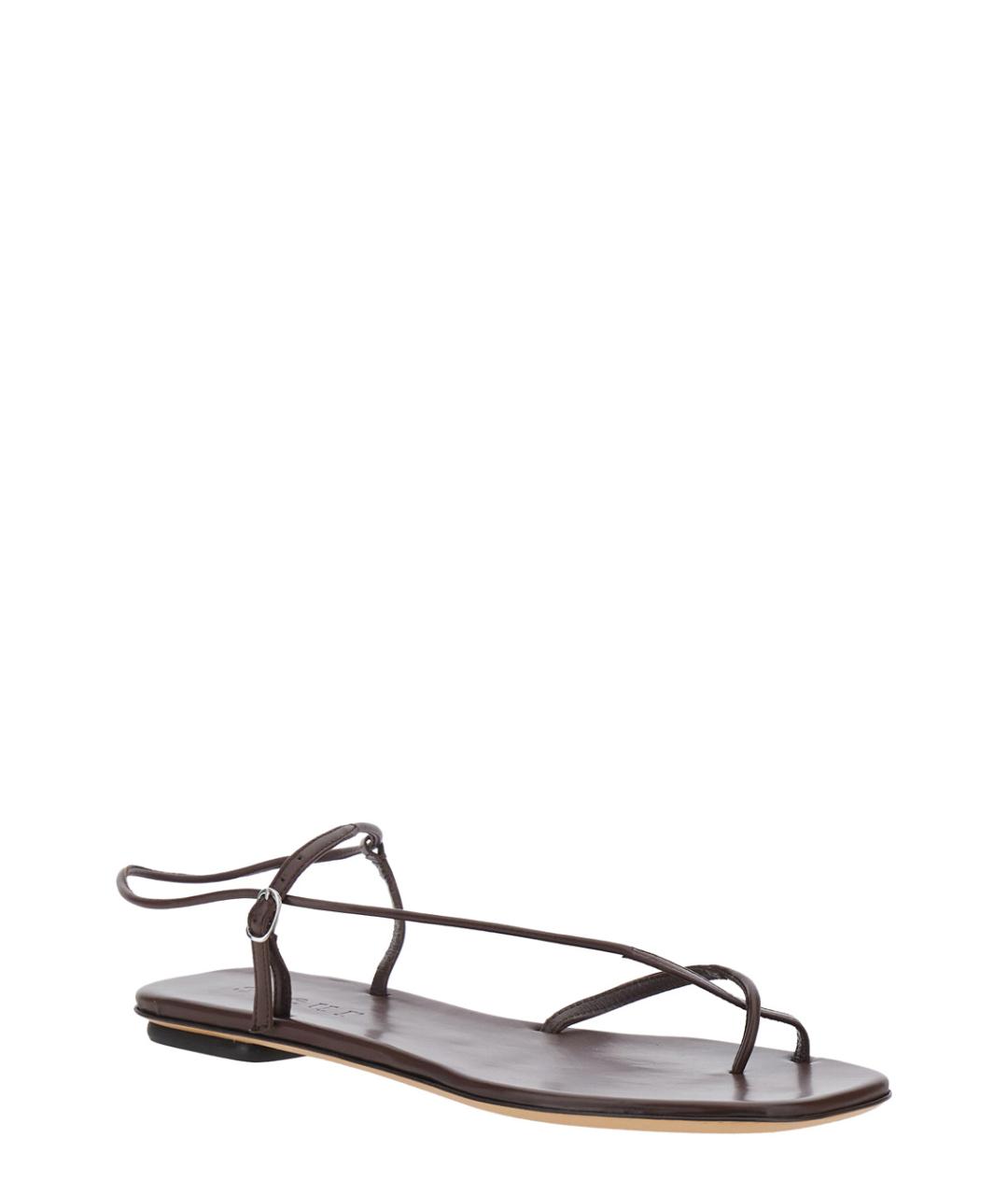 SOEUR Коричневые кожаные сандалии, фото 2