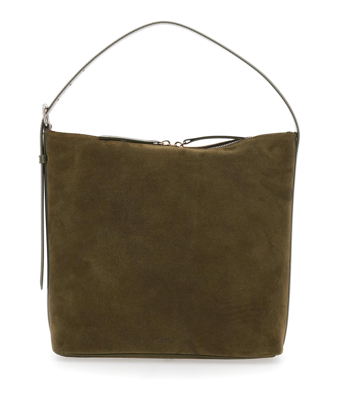 A.P.C. Коричневая замшевая сумка через плечо, фото 1