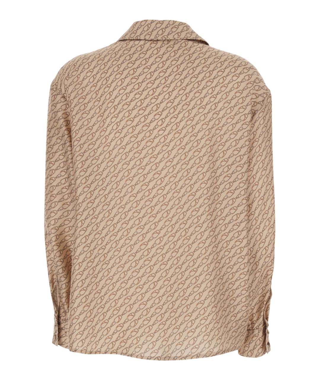 HERNO Бежевая шелковая блузы, фото 2