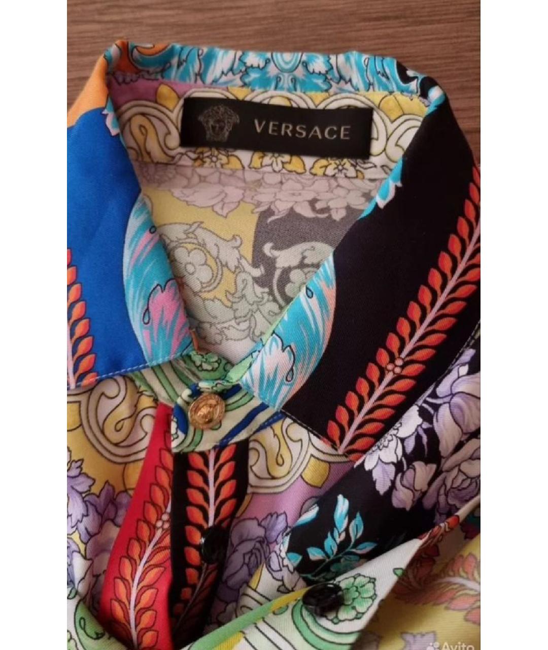 VERSACE Мульти шелковое повседневное платье, фото 6