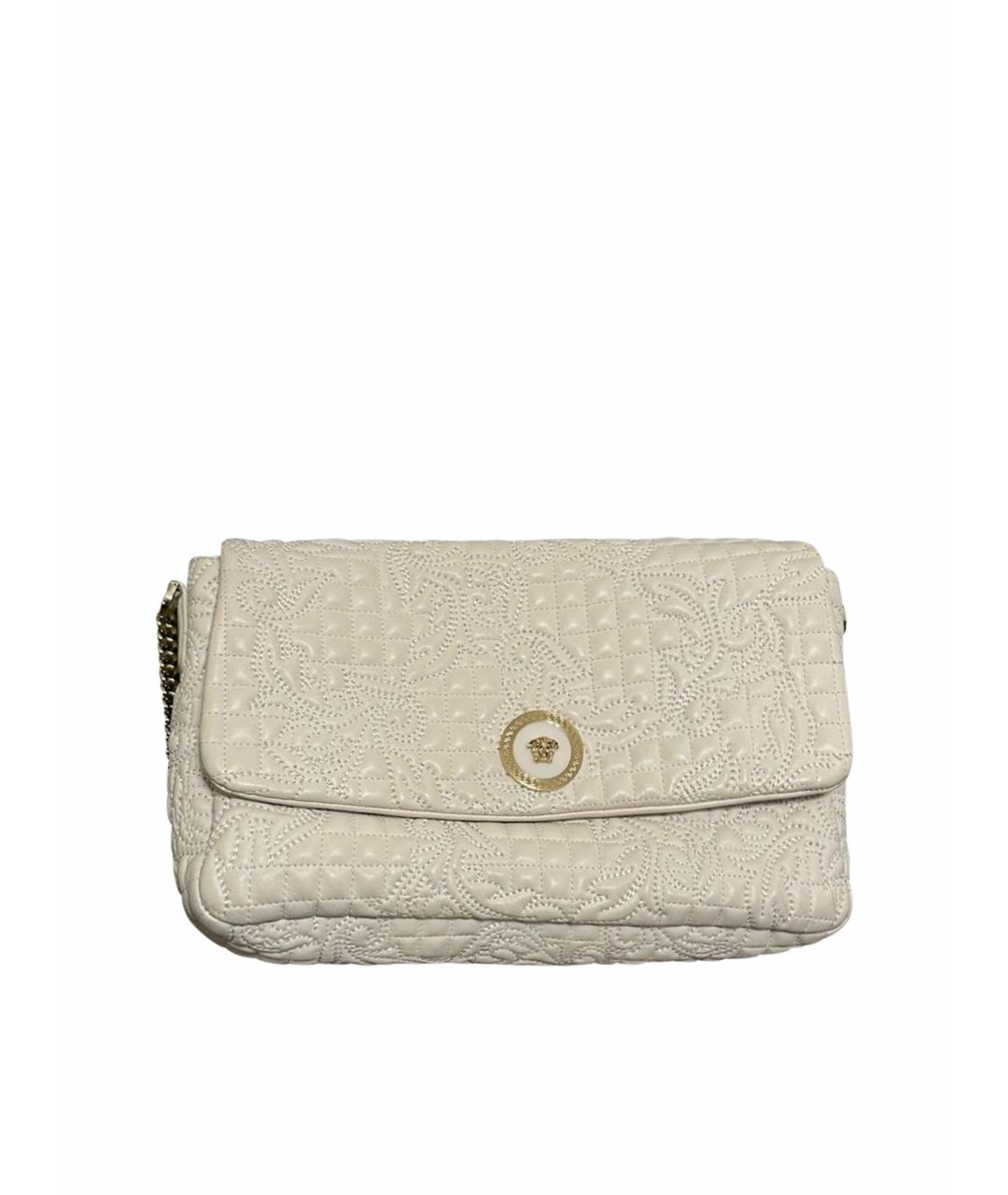 VERSACE Белая кожаная сумка через плечо, фото 1