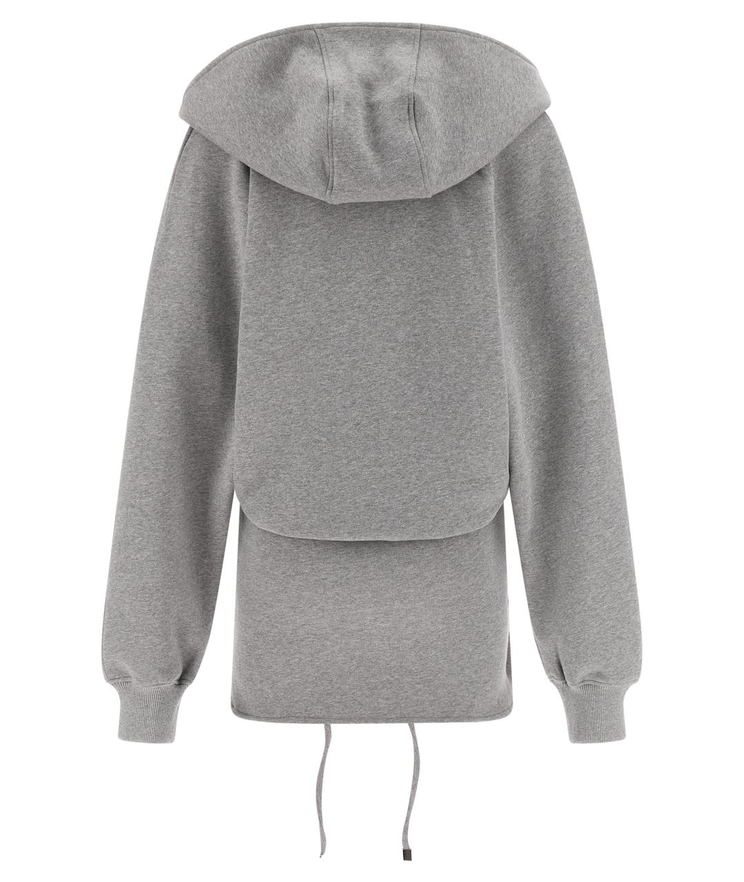 THE ATTICO Серое хлопковое платье, фото 2