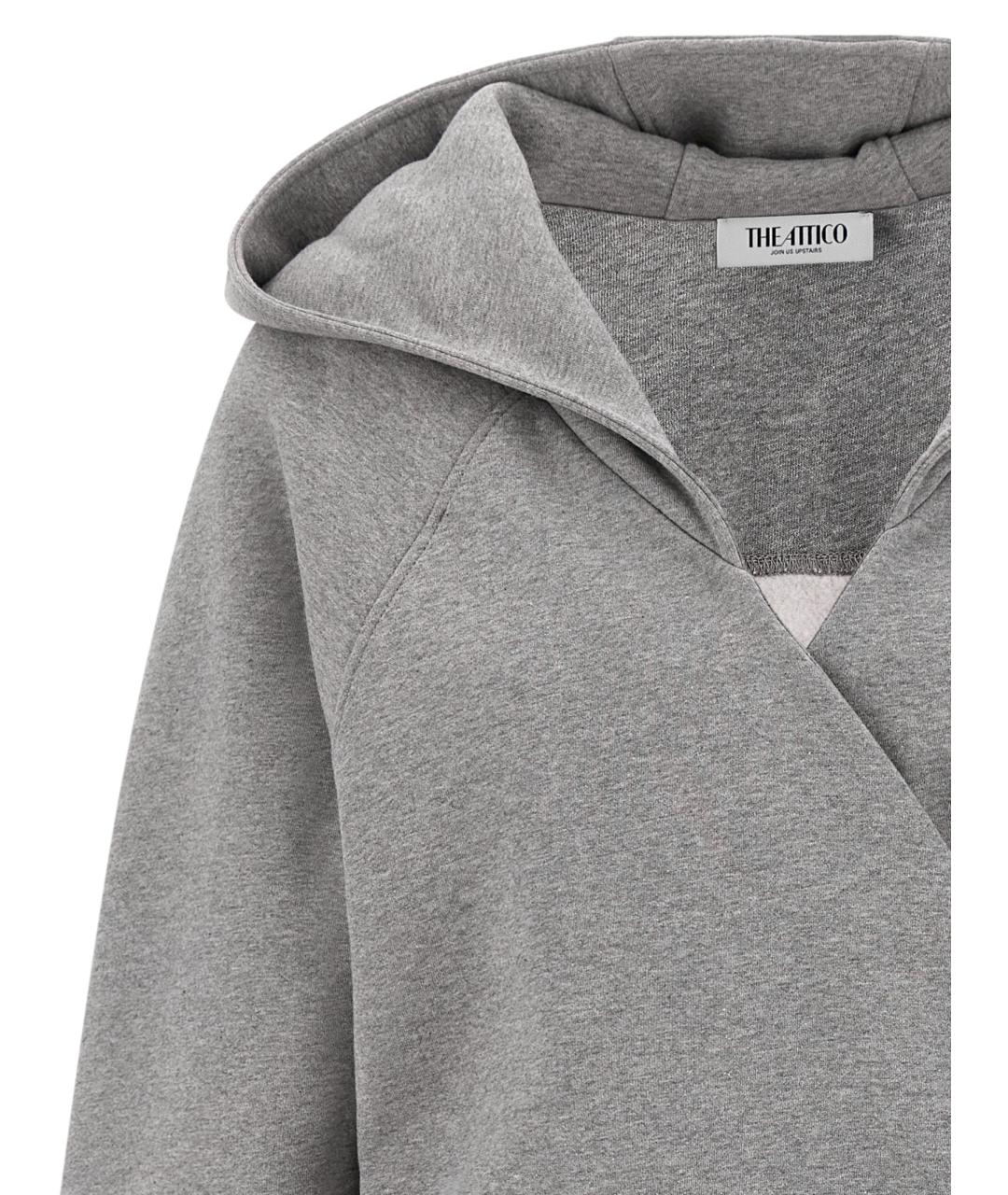 THE ATTICO Серое хлопковое платье, фото 3