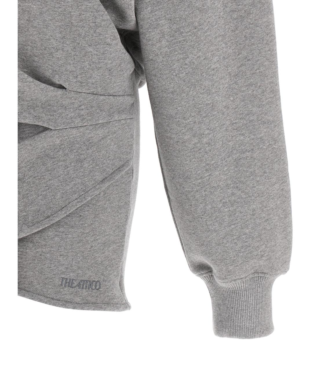 THE ATTICO Серое хлопковое платье, фото 4