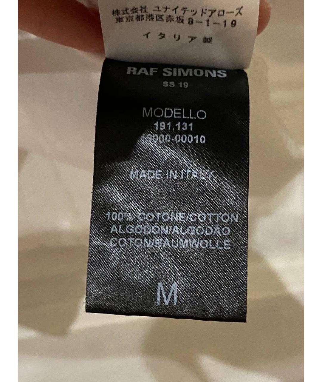 RAF SIMONS Белая хлопковая футболка, фото 3