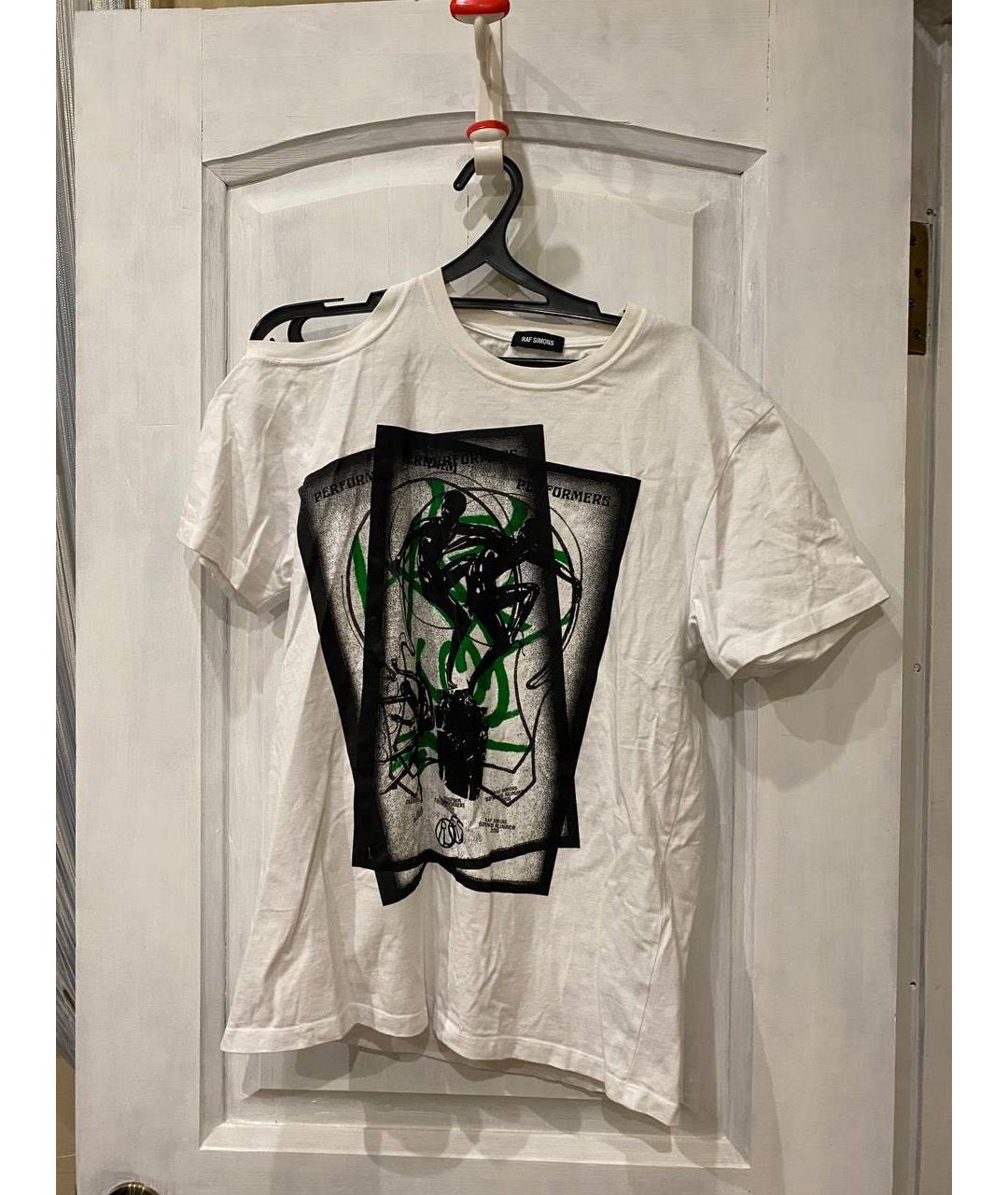 RAF SIMONS Белая хлопковая футболка, фото 7