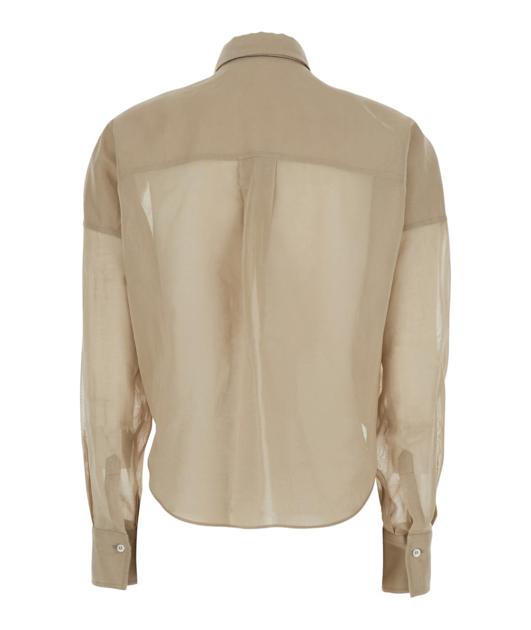 BRUNELLO CUCINELLI Бежевая хлопковая рубашка, фото 2