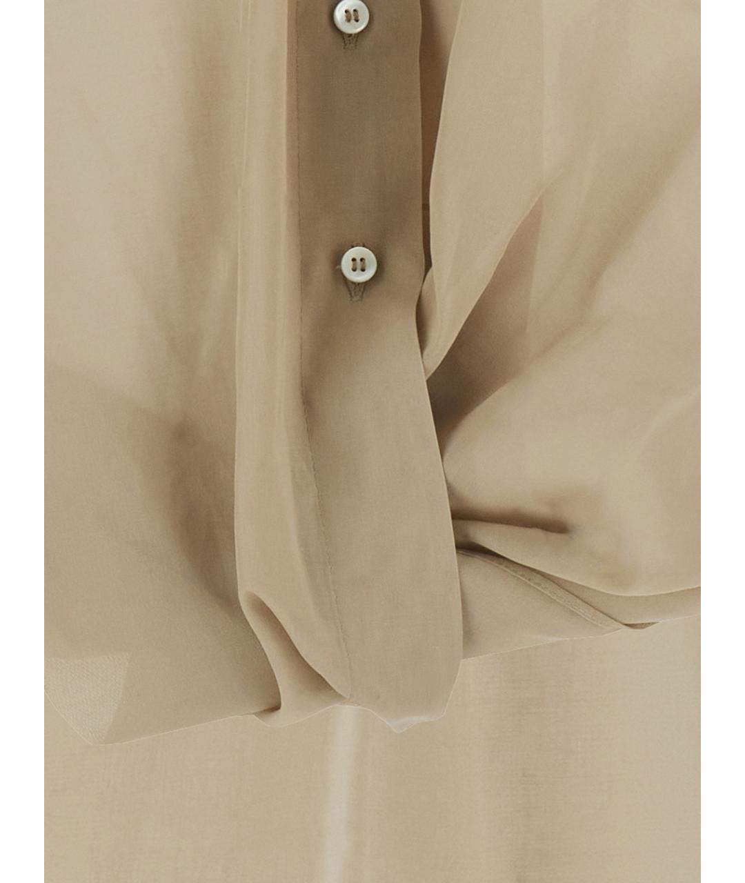 BRUNELLO CUCINELLI Бежевая хлопковая рубашка, фото 4