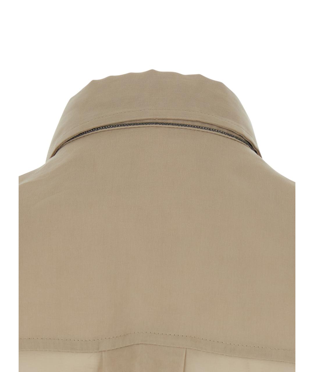 BRUNELLO CUCINELLI Бежевая хлопковая рубашка, фото 3