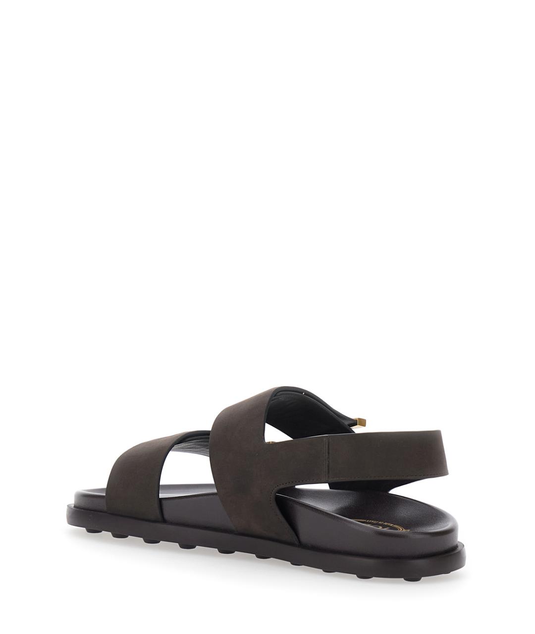 TOD'S Коричневые кожаные сандалии, фото 3