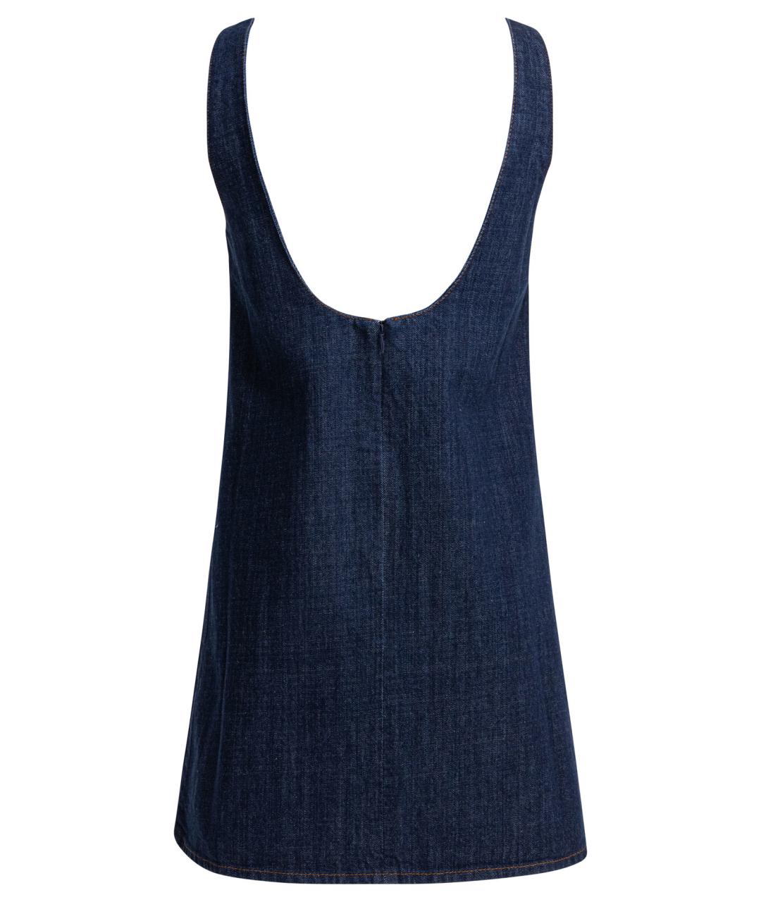 Ami Paris Синее хлопковое повседневное платье, фото 2