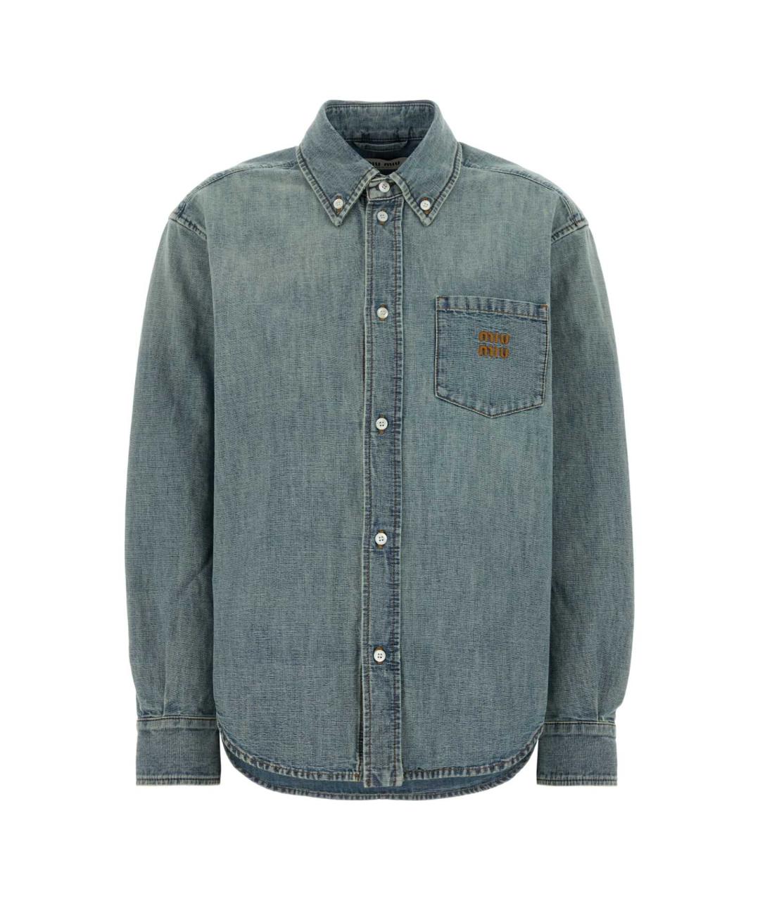 MIU MIU Синяя хлопковая рубашка, фото 1