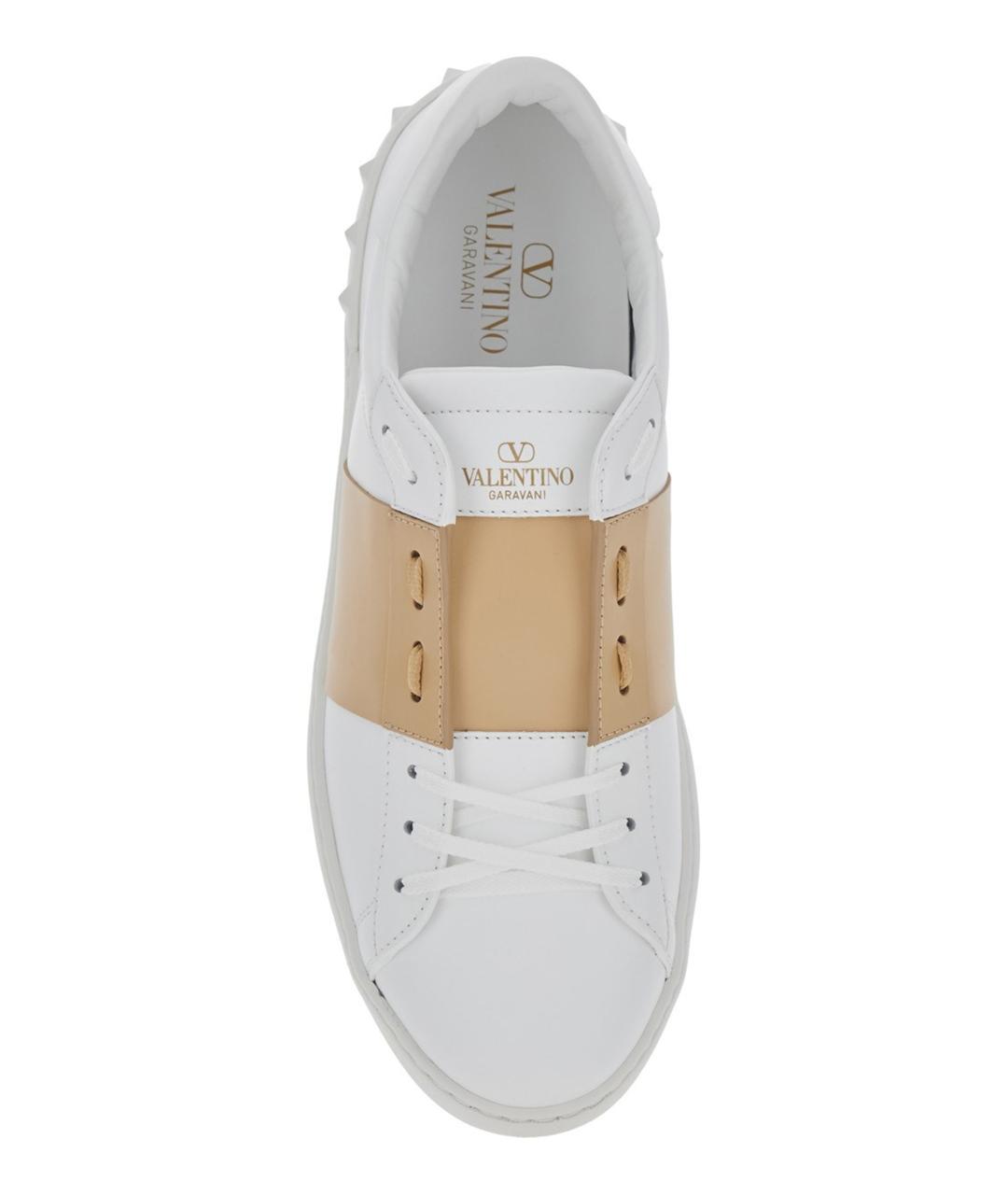 VALENTINO Белые кожаные низкие кроссовки / кеды, фото 4