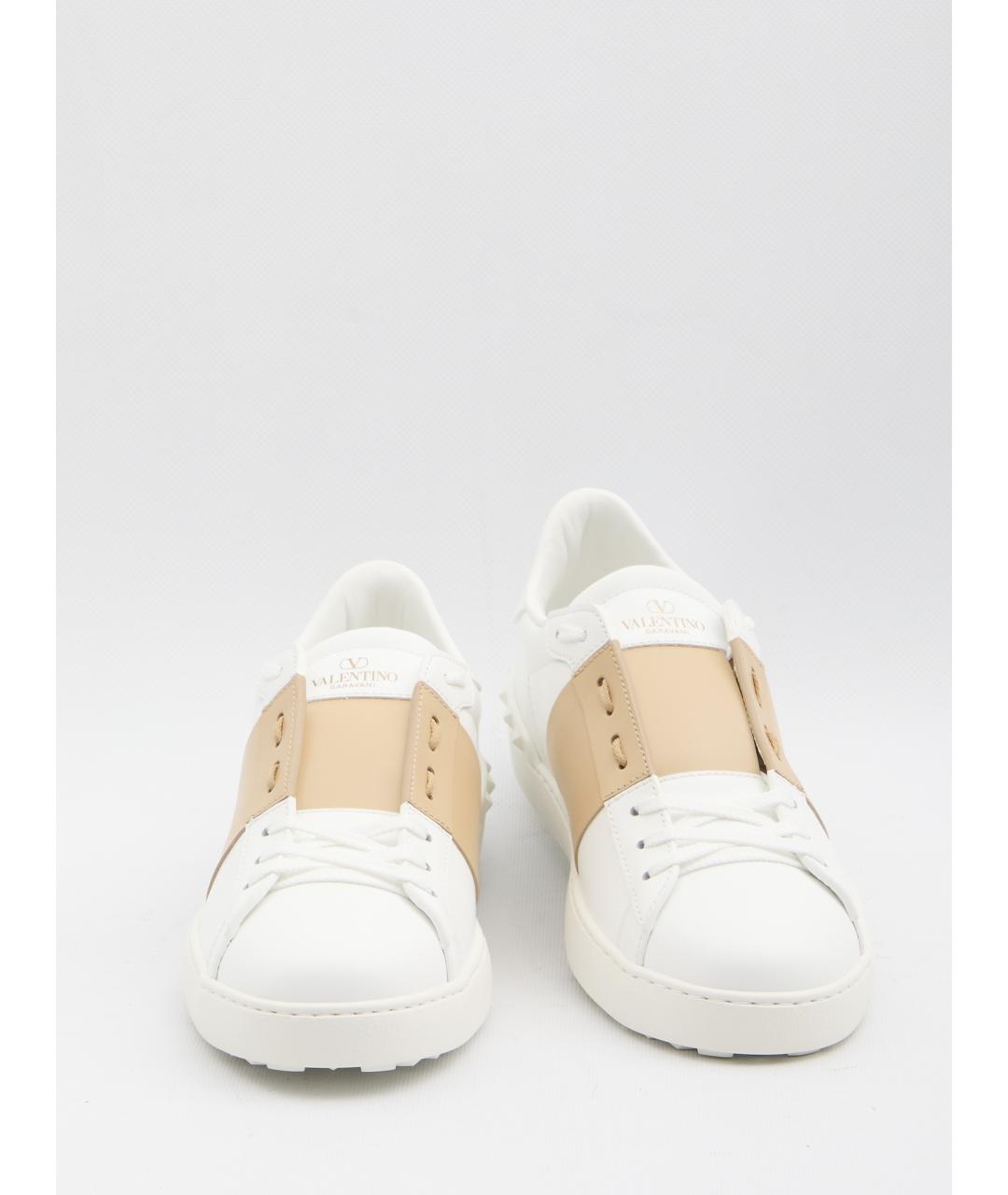 VALENTINO Белые кожаные низкие кроссовки / кеды, фото 5