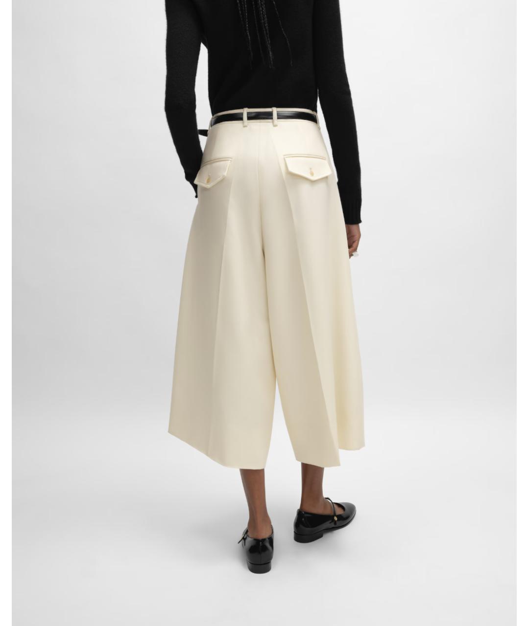 CELINE Белые шерстяные кюлоты, фото 4