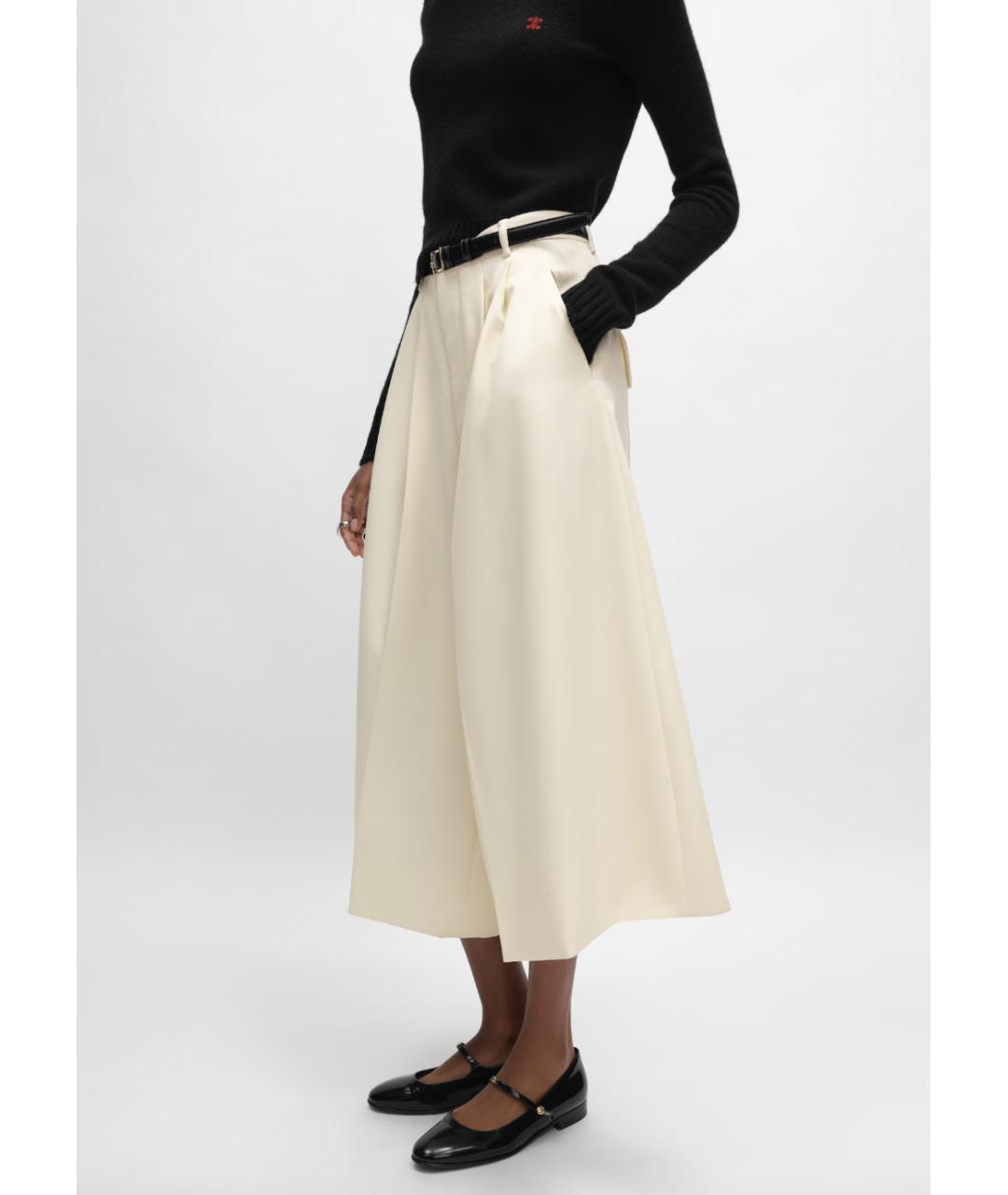 CELINE Белые шерстяные кюлоты, фото 3