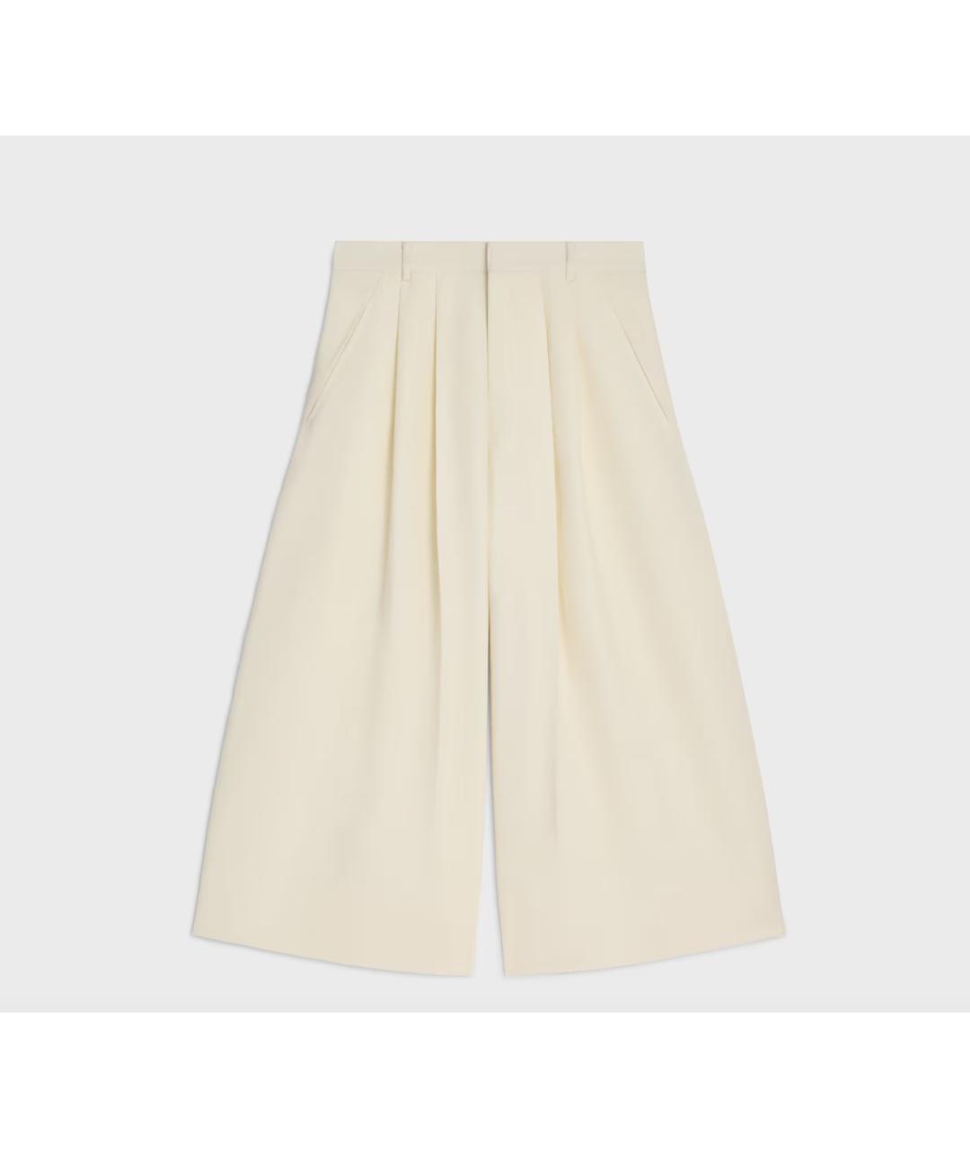 CELINE Белые шерстяные кюлоты, фото 5