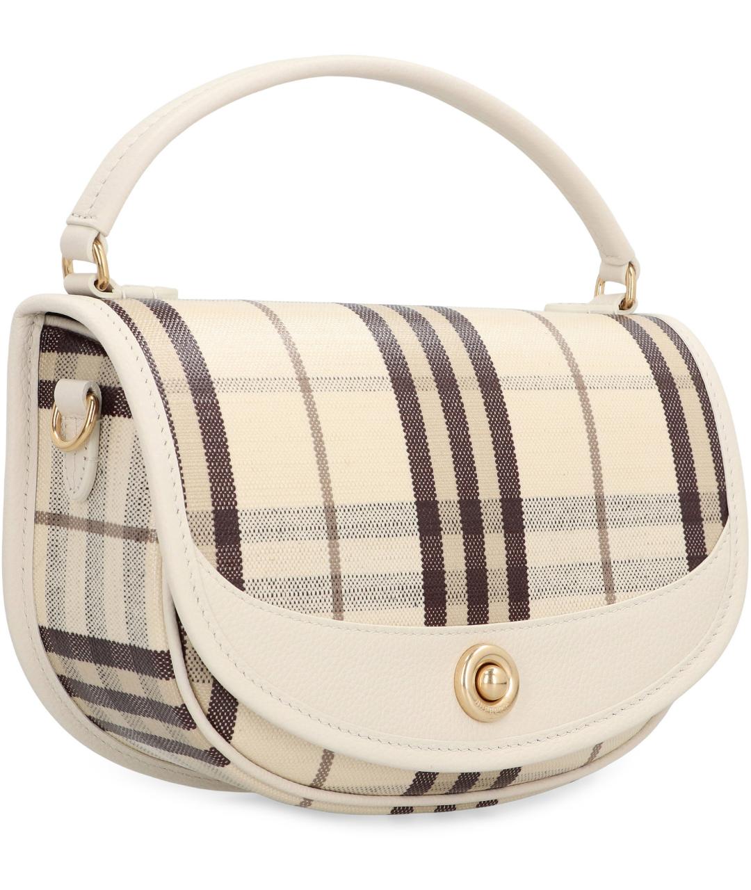 BURBERRY Бежевая тканевая сумка через плечо, фото 3