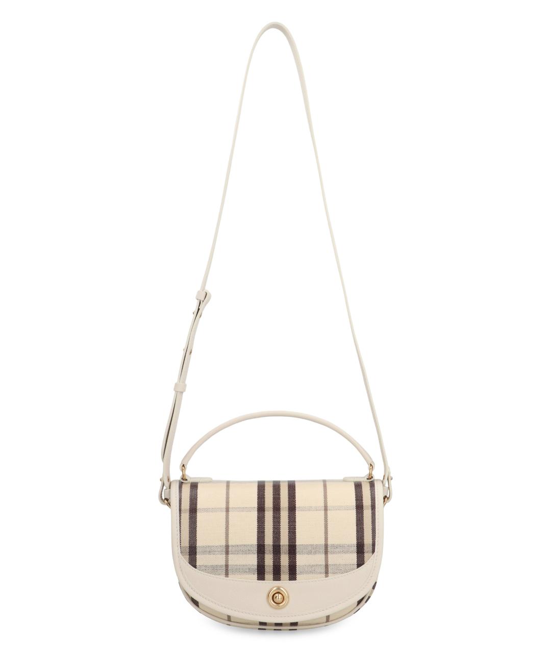 BURBERRY Бежевая тканевая сумка через плечо, фото 5