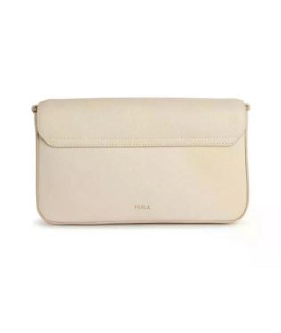 FURLA Бежевая кожаная сумка через плечо, фото 3