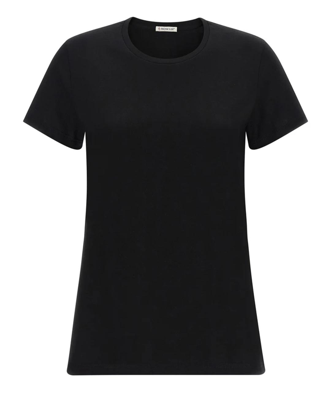 MONCLER Черная хлопковая футболка, фото 1