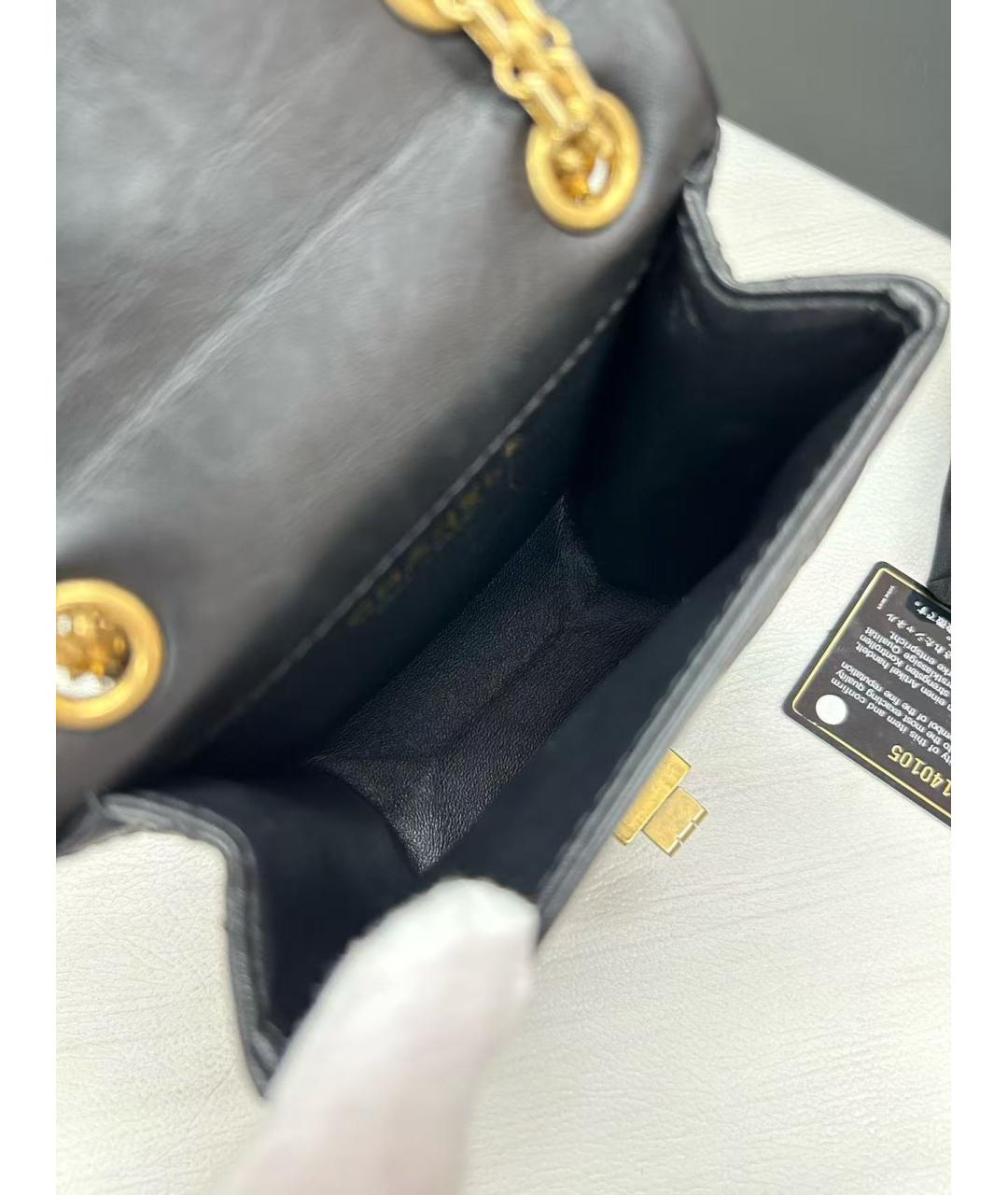 CHANEL Черная кожаная сумка через плечо, фото 7