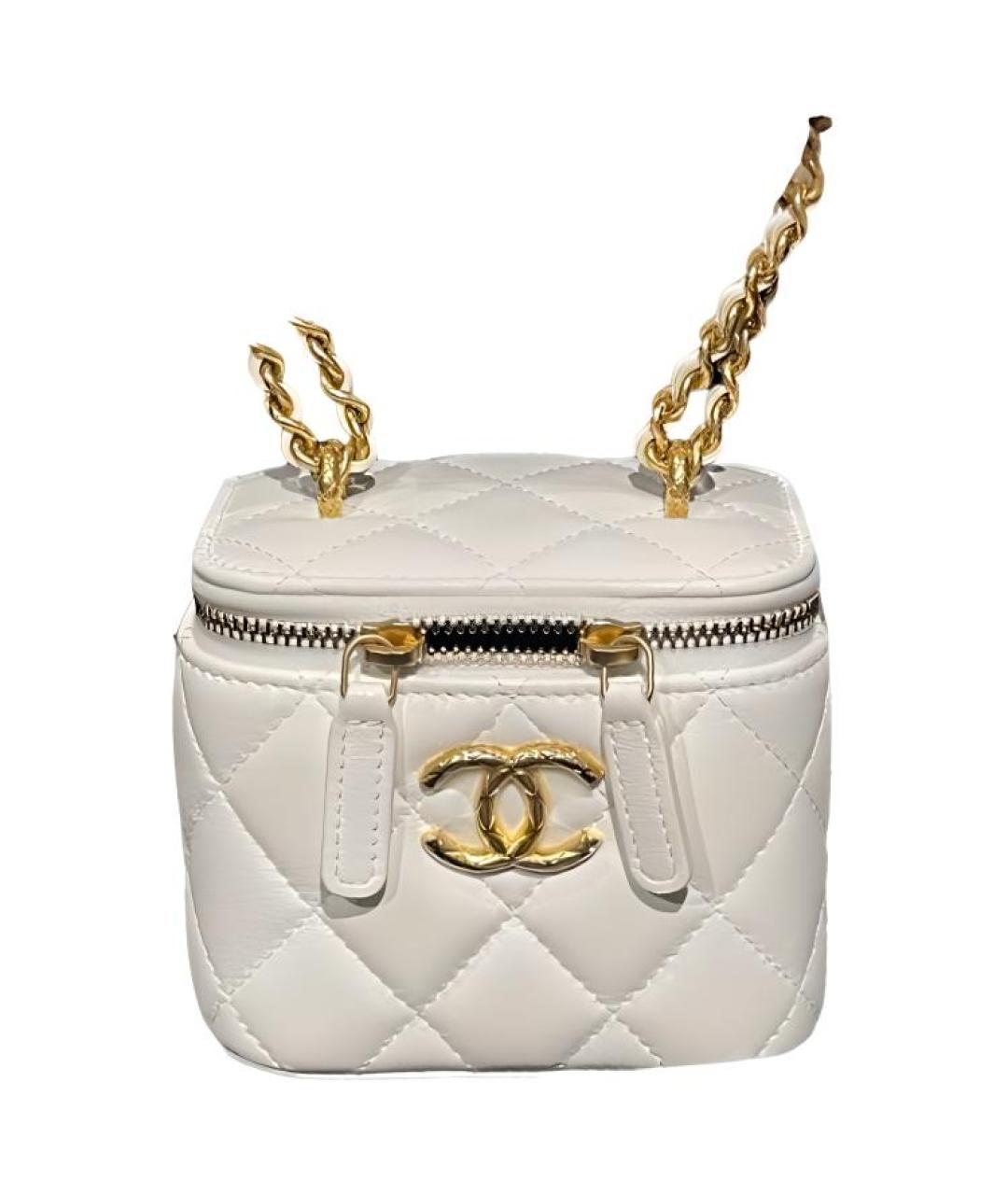 CHANEL Белая кожаная сумка через плечо, фото 2