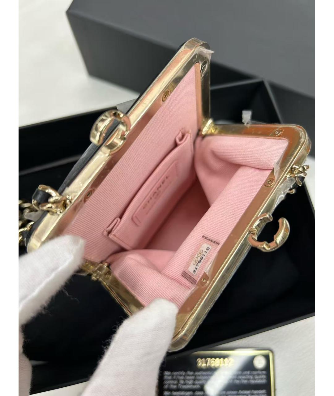 CHANEL Черная кожаная сумка через плечо, фото 8