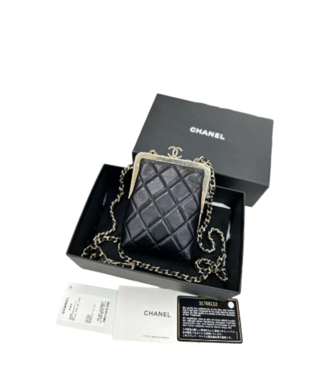 CHANEL Черная кожаная сумка через плечо, фото 9