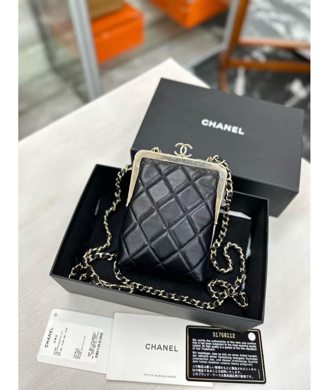 CHANEL Черная кожаная сумка через плечо, фото 2