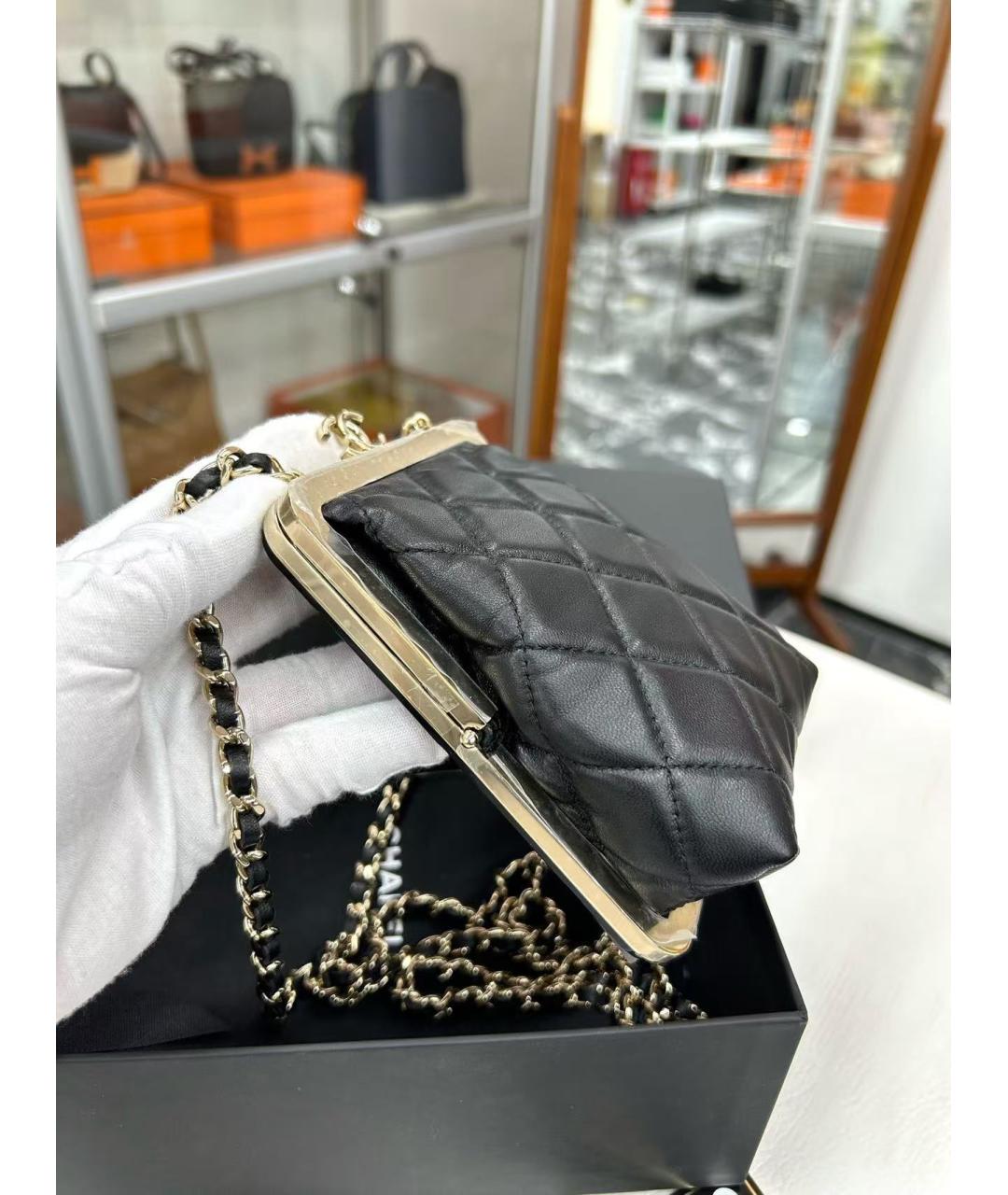 CHANEL Черная кожаная сумка через плечо, фото 4