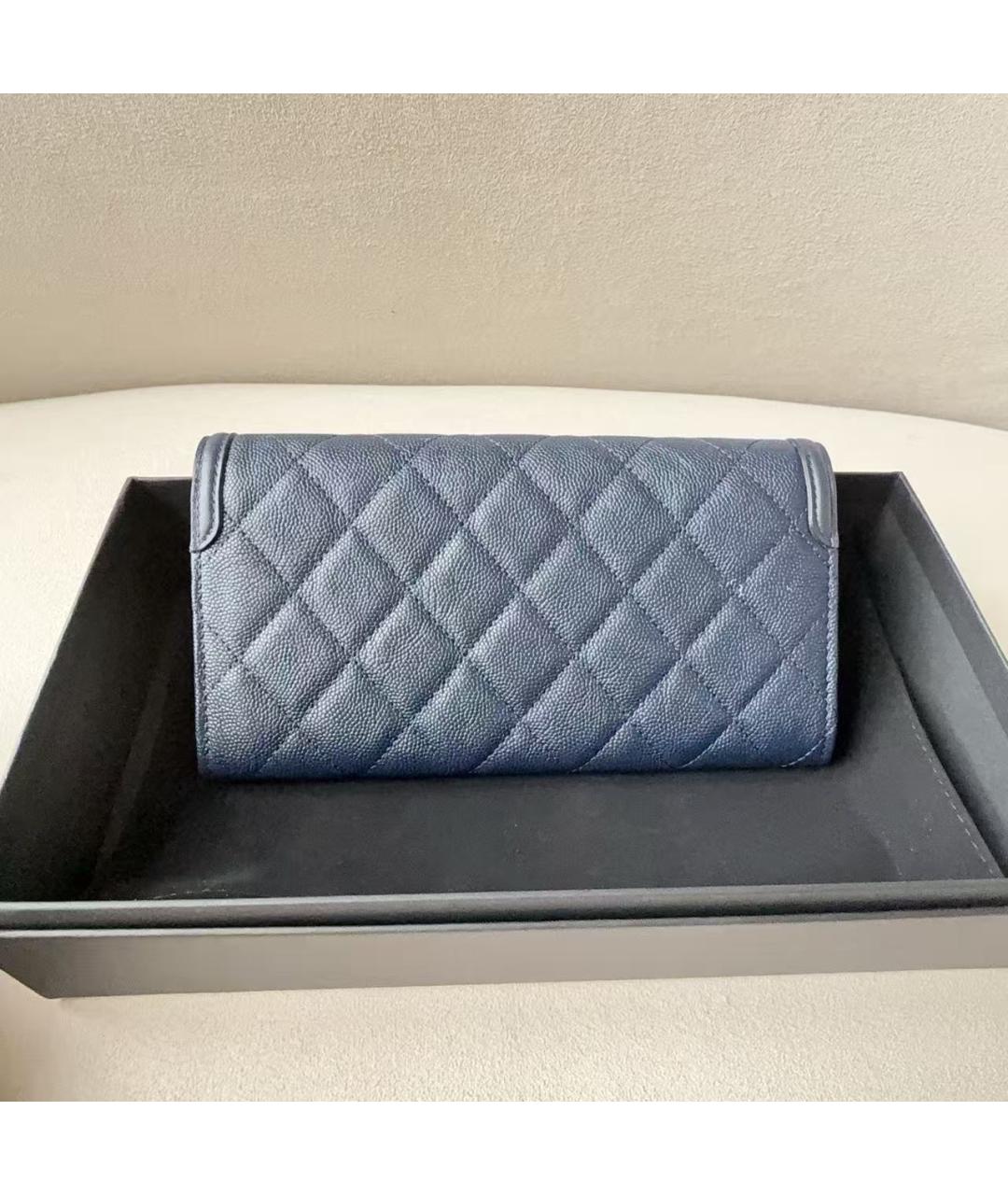 CHANEL Голубой кожаный кошелек, фото 4