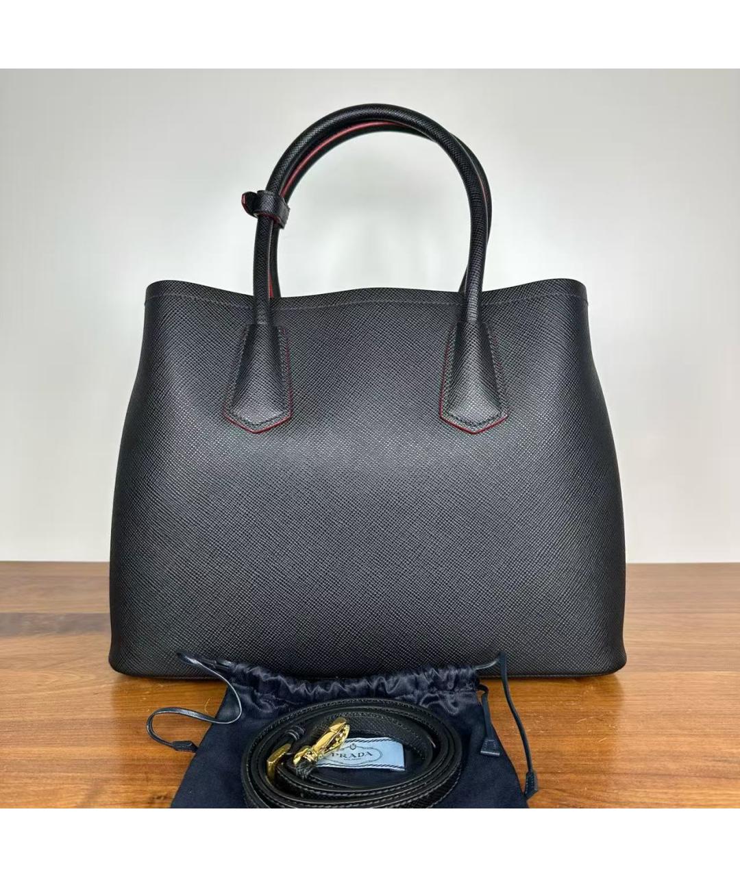 PRADA Черная кожаная сумка через плечо, фото 3