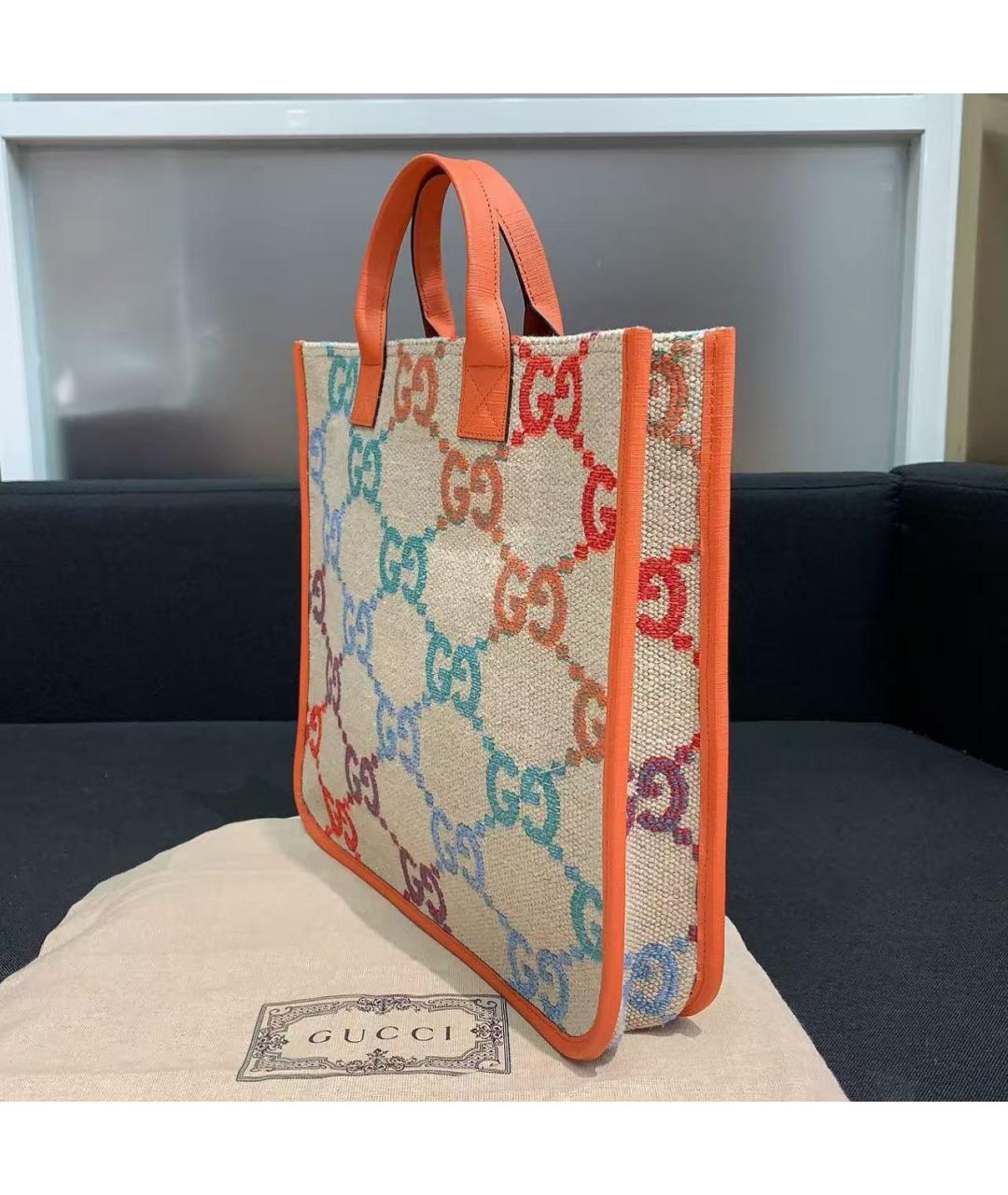 GUCCI Мульти тканевая сумка с короткими ручками, фото 4