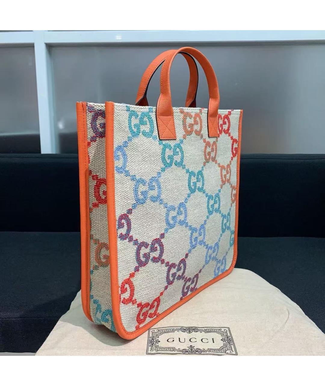 GUCCI Мульти тканевая сумка с короткими ручками, фото 3