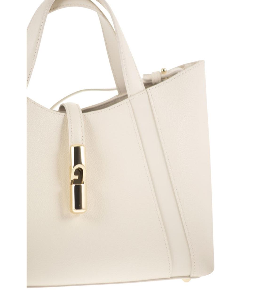 FURLA Бежевая кожаная сумка через плечо, фото 5