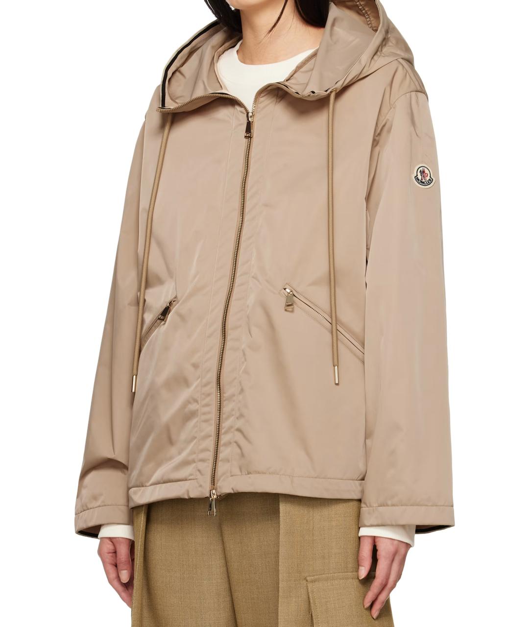 MONCLER Бежевая полиэстеровая куртка, фото 5