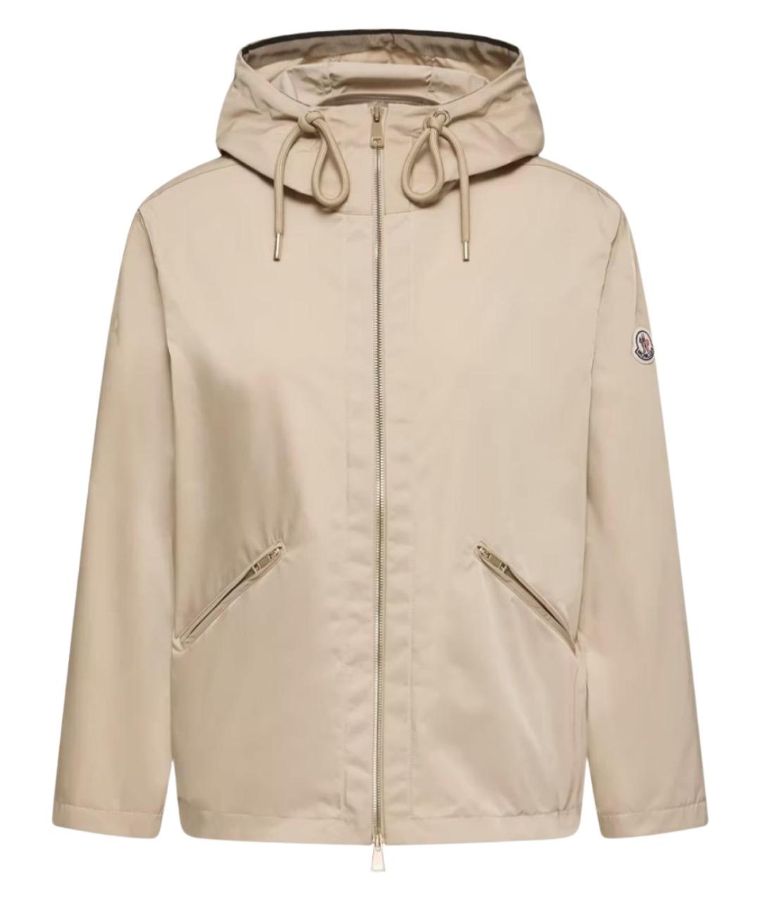 MONCLER Бежевая полиэстеровая куртка, фото 1