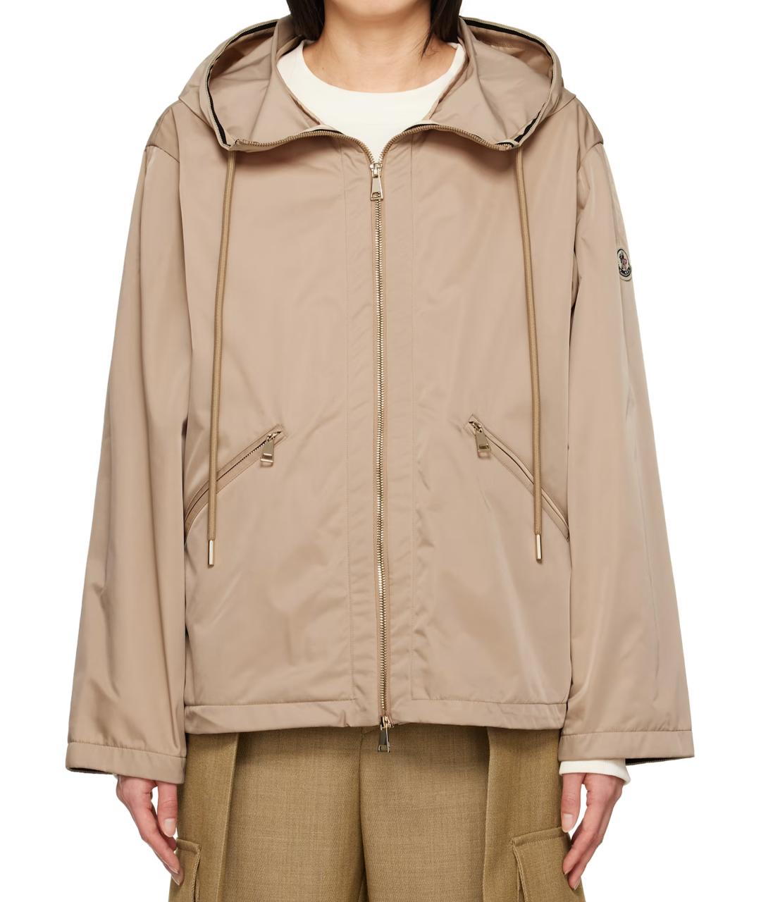 MONCLER Бежевая полиэстеровая куртка, фото 2