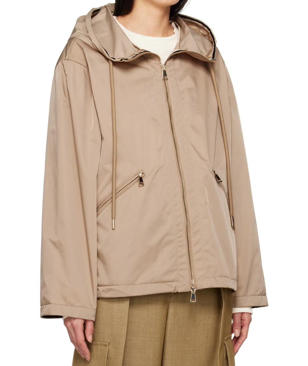 MONCLER Бежевая полиэстеровая куртка, фото 3