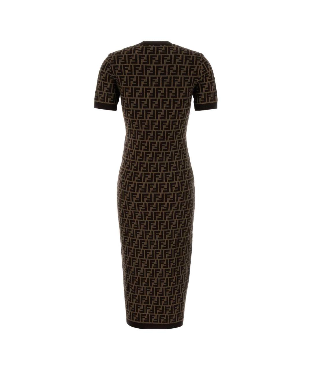 FENDI Коричневое хлопковое повседневное платье, фото 2
