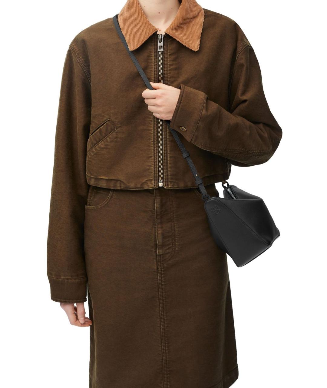 LOEWE Черная кожаная сумка с короткими ручками, фото 2