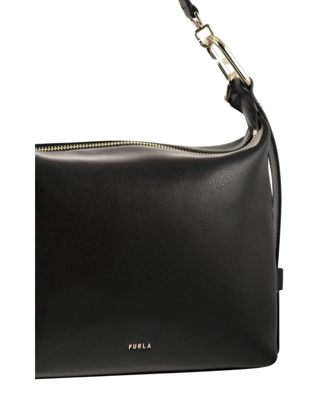 FURLA Черная кожаная сумка через плечо, фото 5