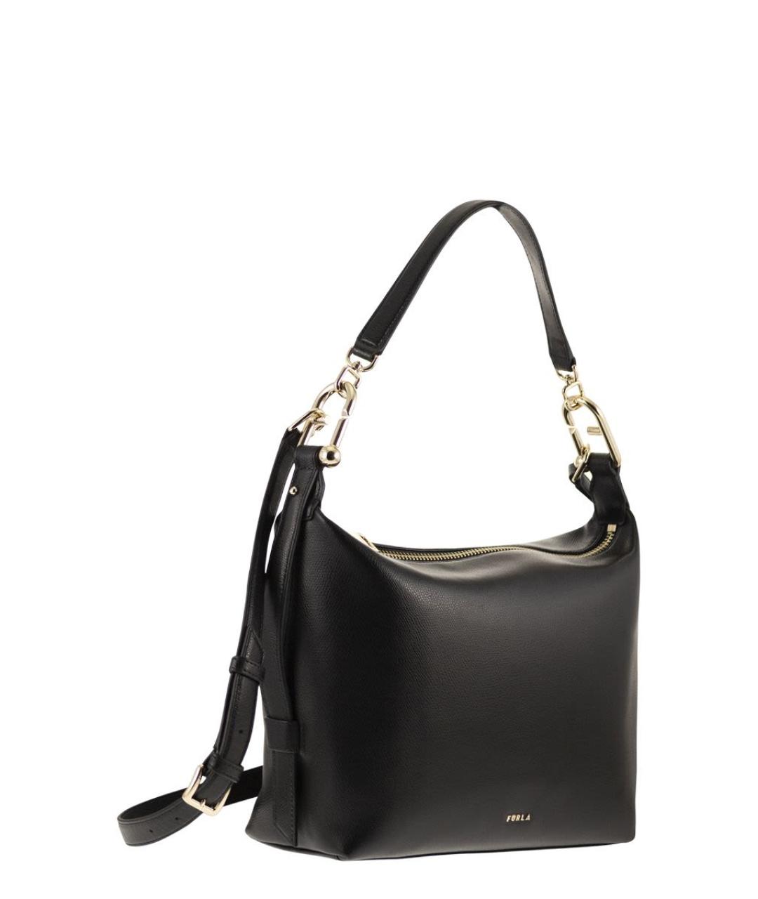 FURLA Черная кожаная сумка через плечо, фото 4