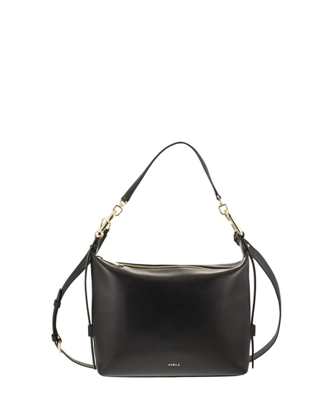 FURLA Черная кожаная сумка через плечо, фото 1