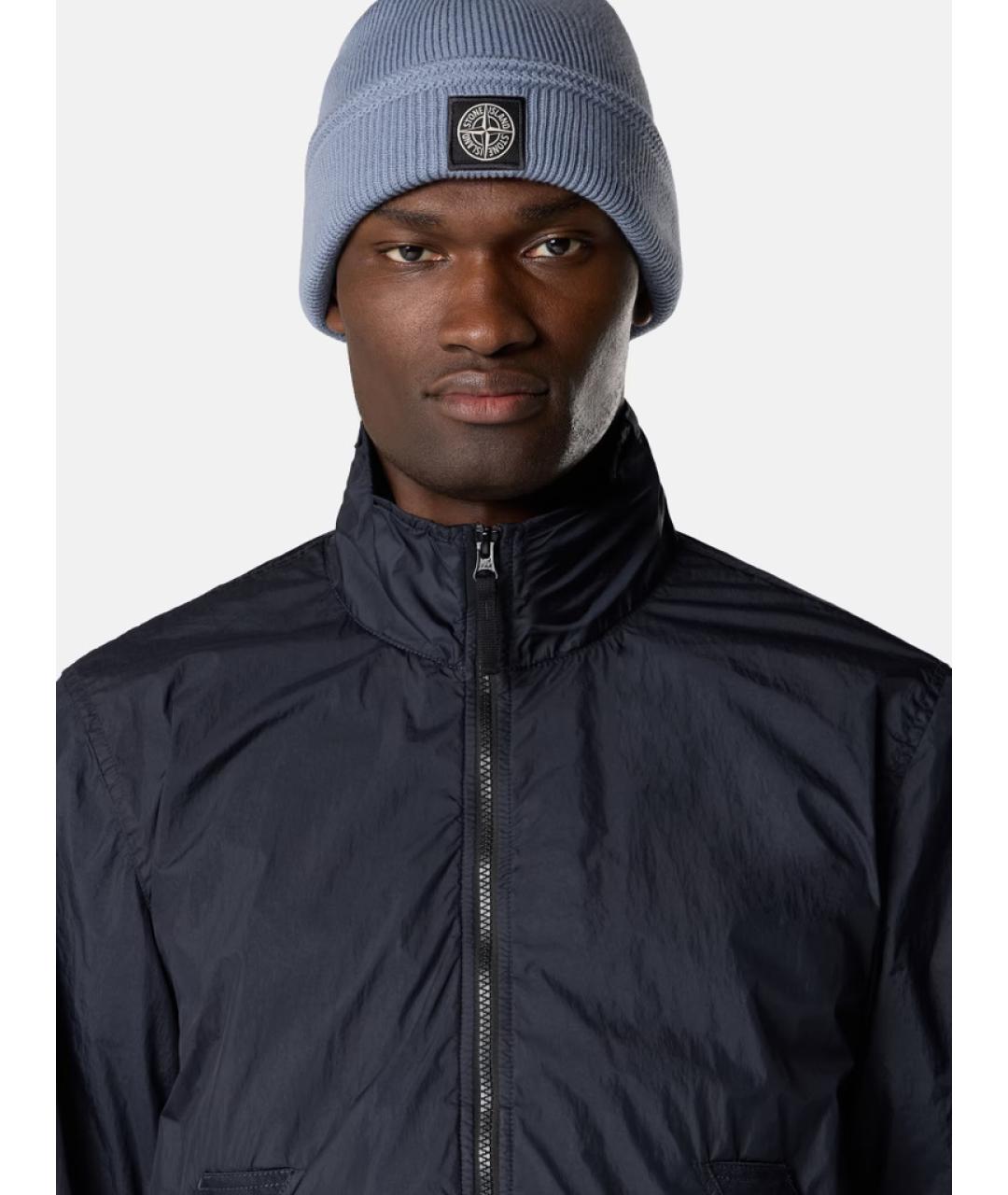STONE ISLAND Темно-синяя полиамидовая куртка, фото 4