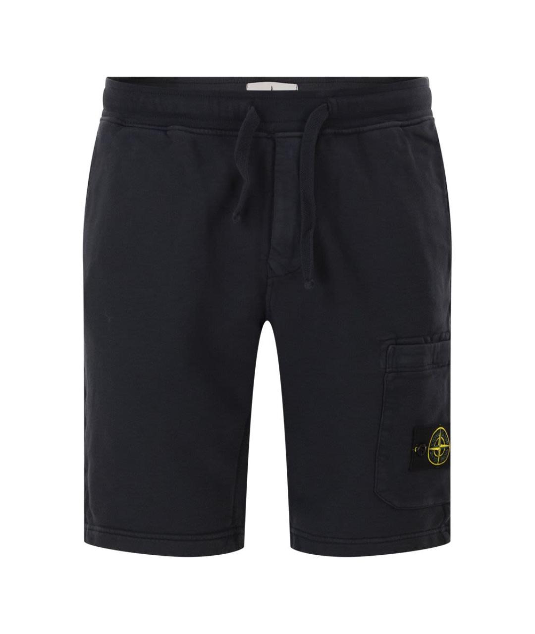 STONE ISLAND Темно-синие хлопковые шорты, фото 1