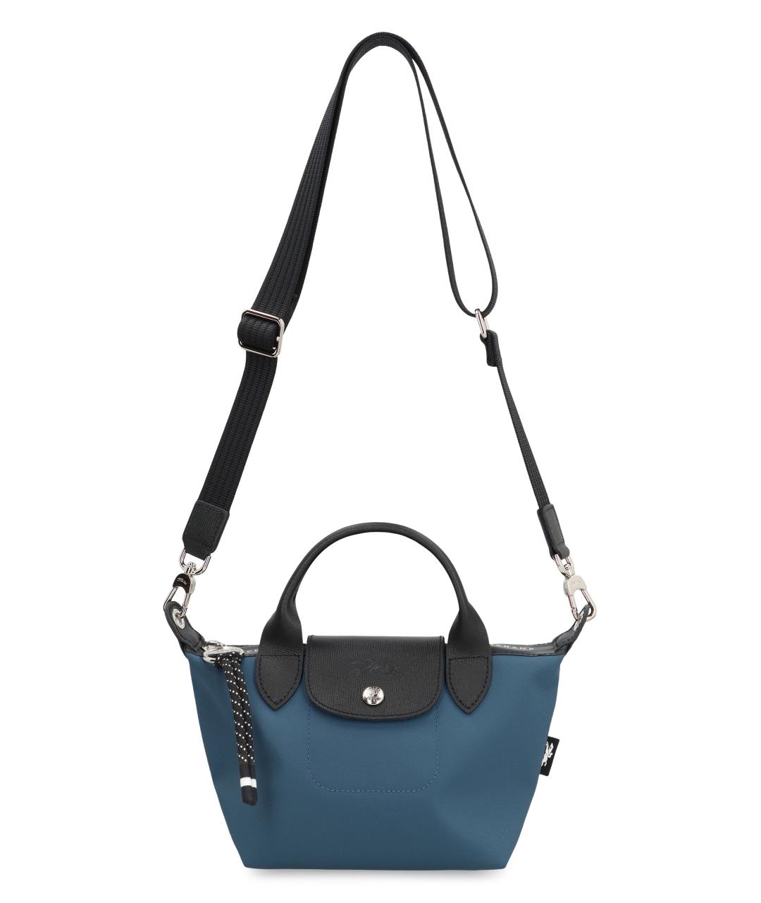 LONGCHAMP Синяя тканевая сумка с короткими ручками, фото 5