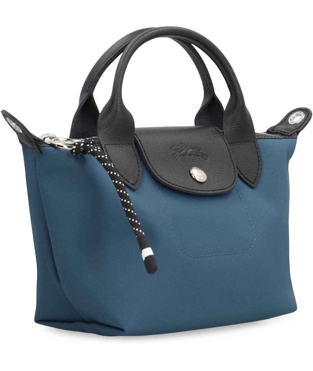 LONGCHAMP Синяя тканевая сумка с короткими ручками, фото 3