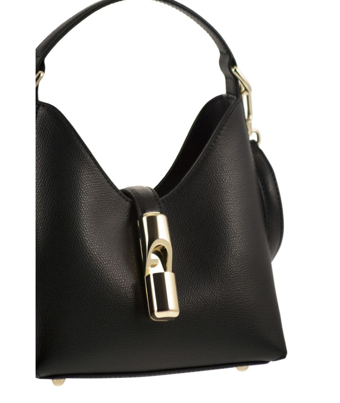 FURLA Черная кожаная сумка через плечо, фото 5